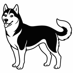 Siberian Husky dog vector illustration of a dog,animal,