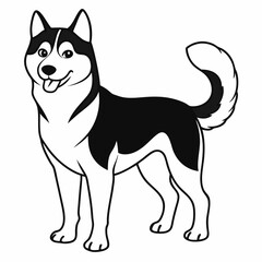 Siberian Husky dog vector illustration of a dog,animal,