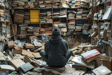 a person suffering from hoarding disorder