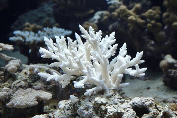 Bleached Coral. Impact of Global Warming and Climate Change on Stony Corals