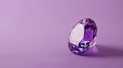 A stunning amethyst gemstone placed against a purple background, perfect for showcasing luxury and elegance.