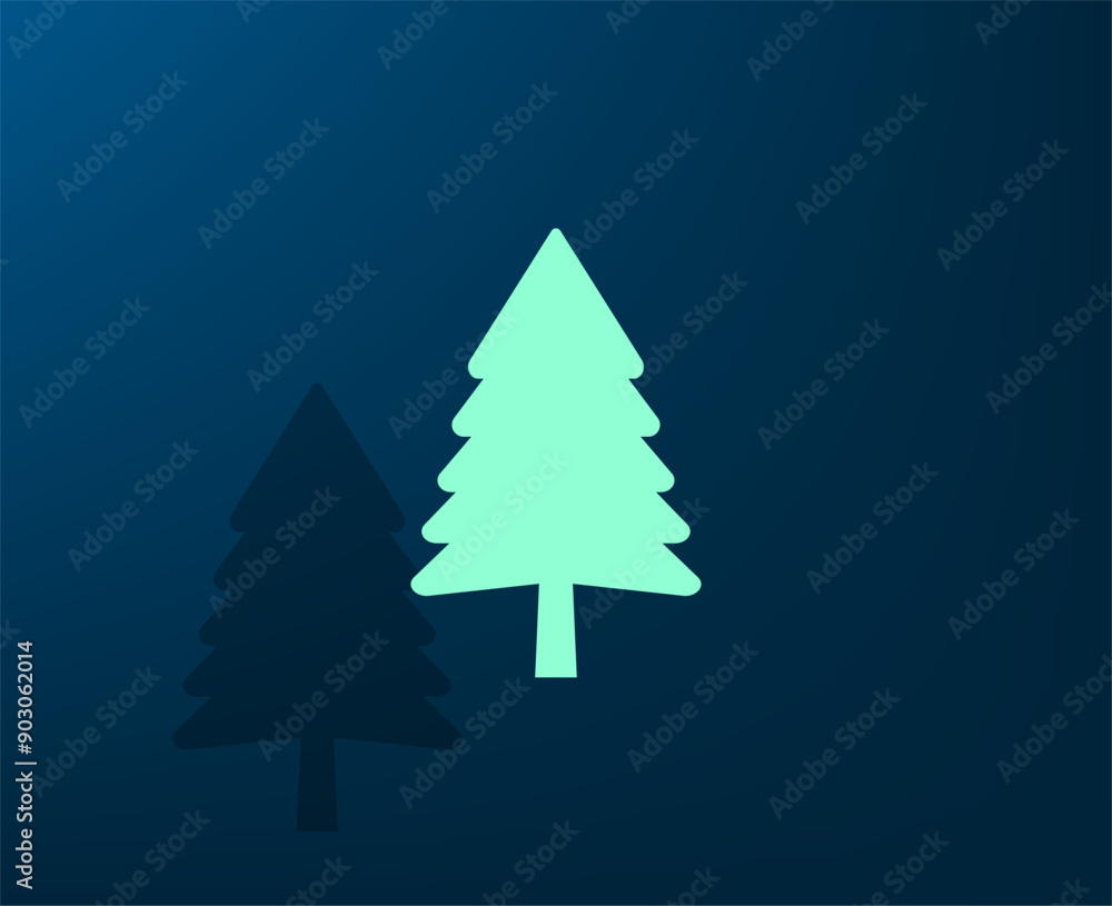 Poster vector illustration with shadow on blue background with gradient