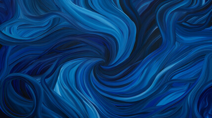 swirl of blue hues, reminiscent of flowing water or waves. The swirls are layered, creating a sense of depth and dimension. The colors range from deep navy to lighter shades of blue