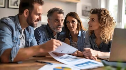Financial Advisor Discussing Investment Options With Couple at Table