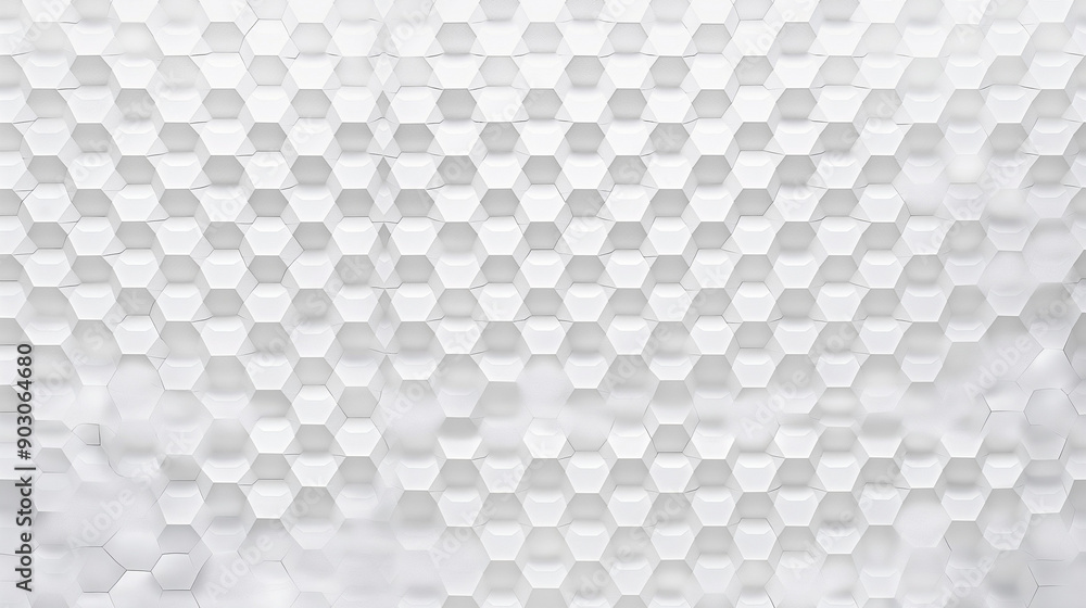 Poster a white, hexagonal patterned surface that appears to be a wall or a backdrop. the hexagons are arran