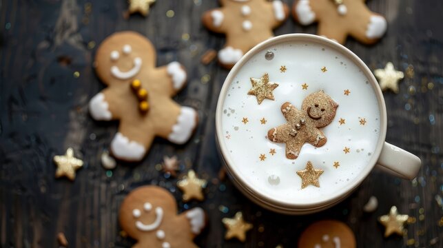 Gingerbread Man Latte Art