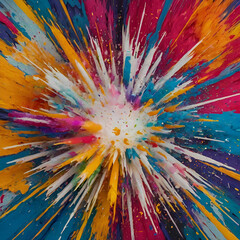 Abstract pop background with explosion of multi colors. generate by AI.