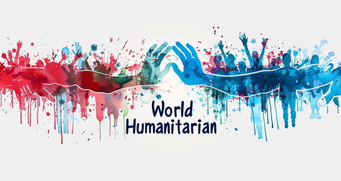Stock image for celebrating world humanitarian day, concept of bringing peace to this world by joining hands - Powered by Adobe