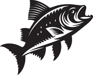 Fototapeta premium Piranha fish vector silhouette illustration