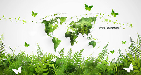 Stock image of clean energy designed to celebrate and promote clean and green energy, concept of fighting the world climate crisis with renewable energy 