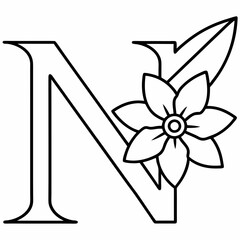 Floral letter vector illustration with a beautiful flower pattern Perfect for elegant stationery and decorative projects