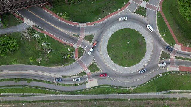 Richmond Virginia Traffic Circle, Aerial Drone, RVA