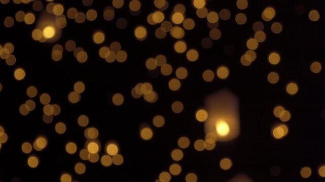 Thai people release sky floating lanterns or lamp to worship Buddha's relics at night. Traditional festival in Chiang mai, Thailand. Loy krathong