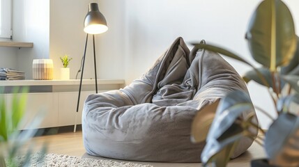 Cozy Living Room with Bean Bag Chair