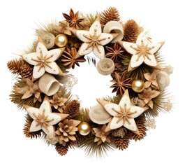 Fototapeta premium PNG Christmas wreath white background celebration decoration.
