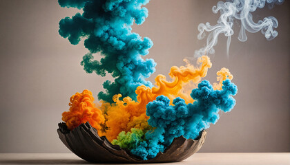 colorful smoke for art and for background and for graphic resources