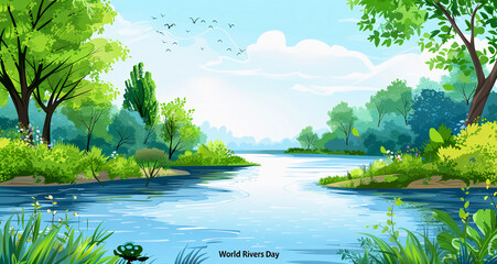 Stock image for World Rivers Day, Concept of celebrating and promoting nature and the water resources