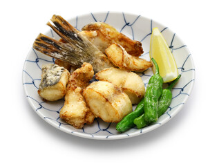 Deep-fried flathead fish ( Magoti no karaage ), Japanese cuisine