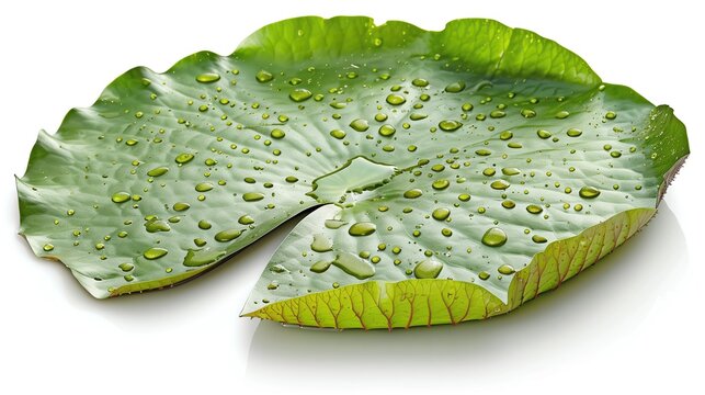 one single lily pad on white background