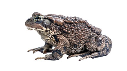 Fototapeta premium Southern toad isolated on white background in detailed side profile view