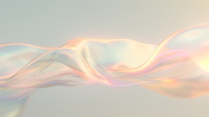 Macro glass 3d Y2K render abstract background. Transparent glassmorphism modern texture. Holographic curved wave in motion. Gradient design element.