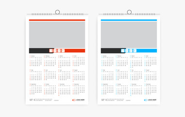 2025 one page calendar design template 