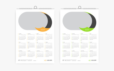 2025 one page calendar design template 