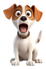 Fototapeta premium PNG Surprised dog cartoon mammal animal.