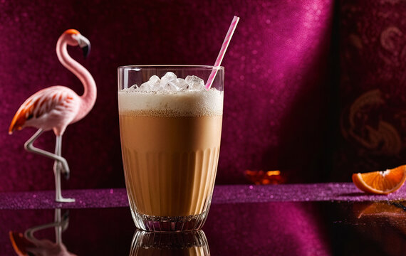 coffee cocktail in  glass in 1920th style