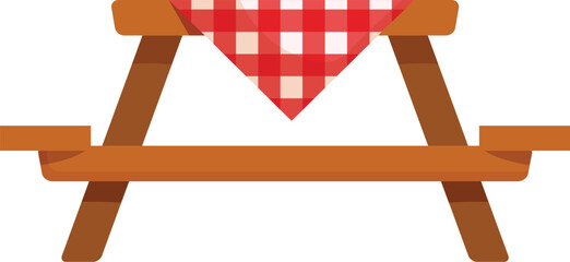 Fototapeta premium Empty picnic table waiting for friends and family to gather and enjoy a delicious outdoor meal