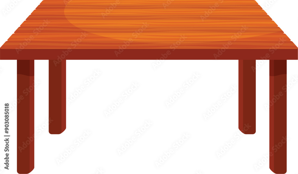 Poster empty wooden table with a rectangular top standing on four legs