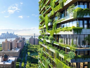 Obraz premium Green Living in a Modern Urban Landscape