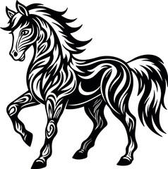 Obraz premium A Nice Horse tattoo silhouette silhouette art illustration