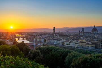 Naklejka premium sunset on Florence, Italy