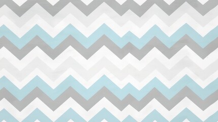 Dove gray background with seamless baby blue and pale gray chevron patterns, adding a modern touch.