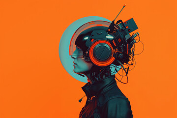 Creative illustration of a robot with humanlike emotions, emotional robot, scifi concept