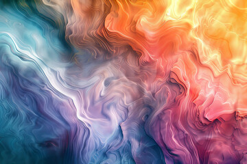 A colorful, abstract painting with a blue, red, and yellow line.