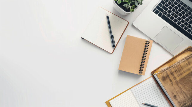 Teacher conducts interactive online class with students using laptops and notebooks in home office