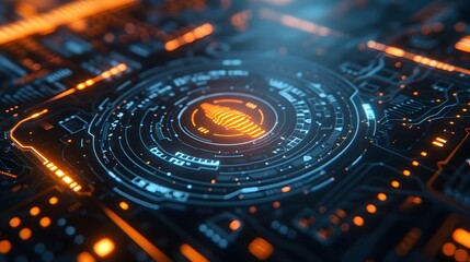 Futuristic Biometric Scanning Interface for Secure Crypto Wallet Authentication