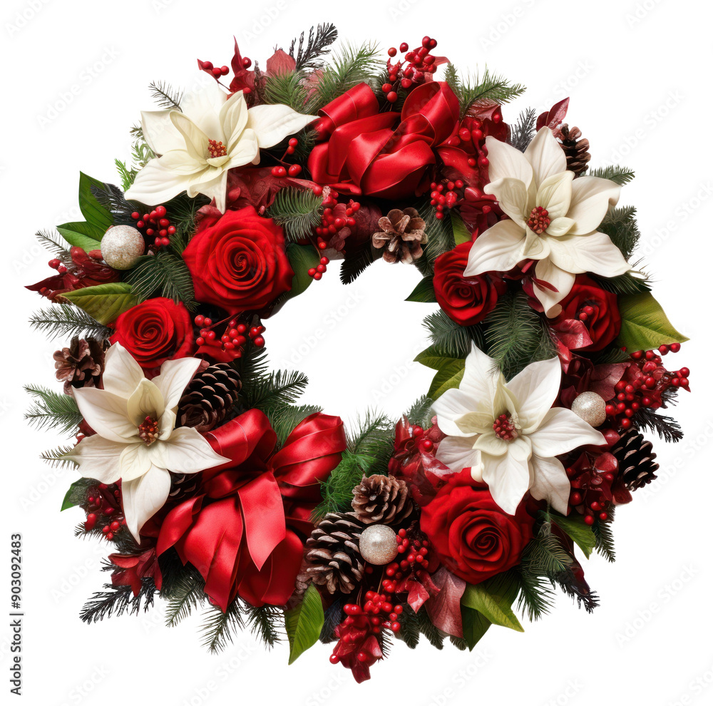 Poster PNG Wreath christmas inflorescence celebration.