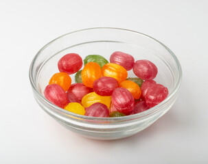 Hard Candy Isolated, Sour Hard Candies, Fruit Sugar Bonbon Pile, Colorful Lozenge, Color Candy Group