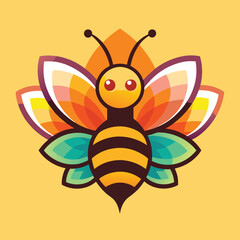 A vibrant and eye catching leaf bee logo design vector download