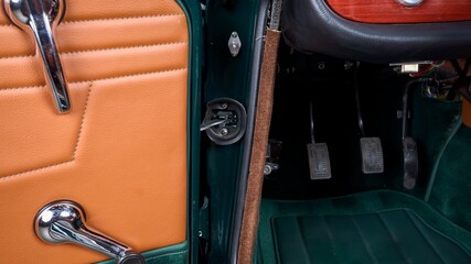 Door hinge on a car