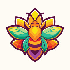 A vibrant and eye catching leaf bee logo design vector download