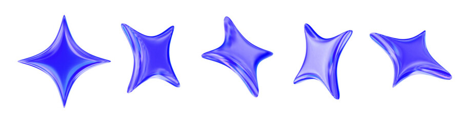 3d blue sparkle star set. Stock vector illustration on isolated background. © Игорь Жуков