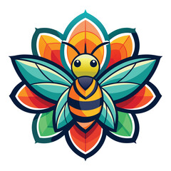 A vibrant and eye catching leaf bee logo design vector download