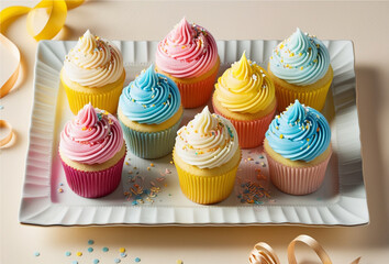 Sweet Celebrations: Colorful Birthday Cupcakes