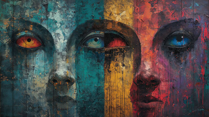 Oil Painting - Abstract Face. 