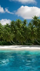 beach with palm trees and sea