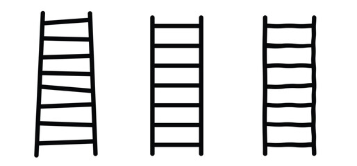 Ladder up or down. Stair ladder, step for success. Ladder with step construction staircase. Painter ladder. concept plan for business.  Household or work tools.